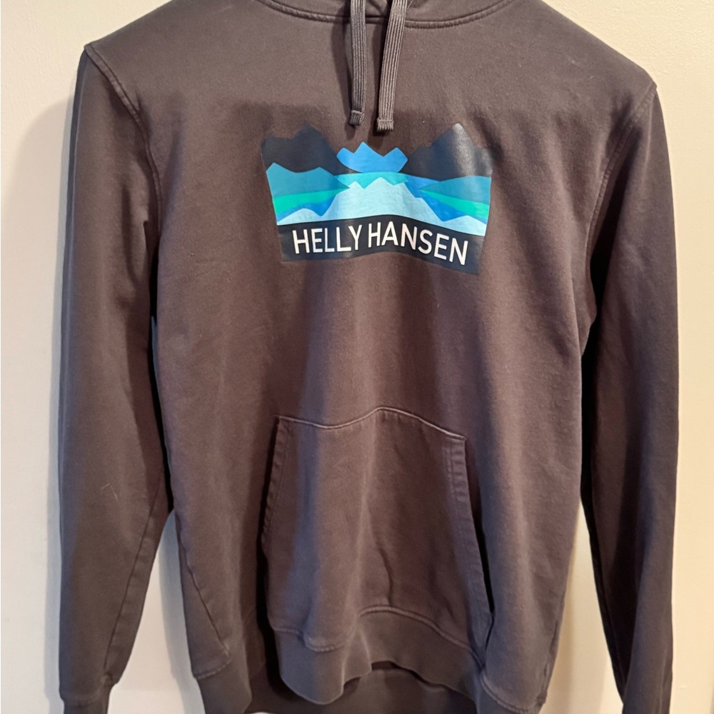 Helly Hansen Charcoal Hoodie with Blue Logo